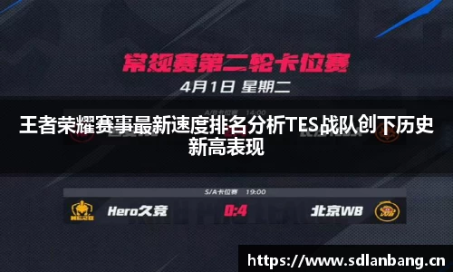 王者荣耀赛事最新速度排名分析TES战队创下历史新高表现