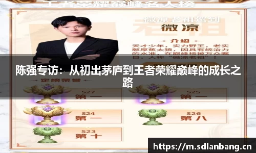 陈强专访：从初出茅庐到王者荣耀巅峰的成长之路